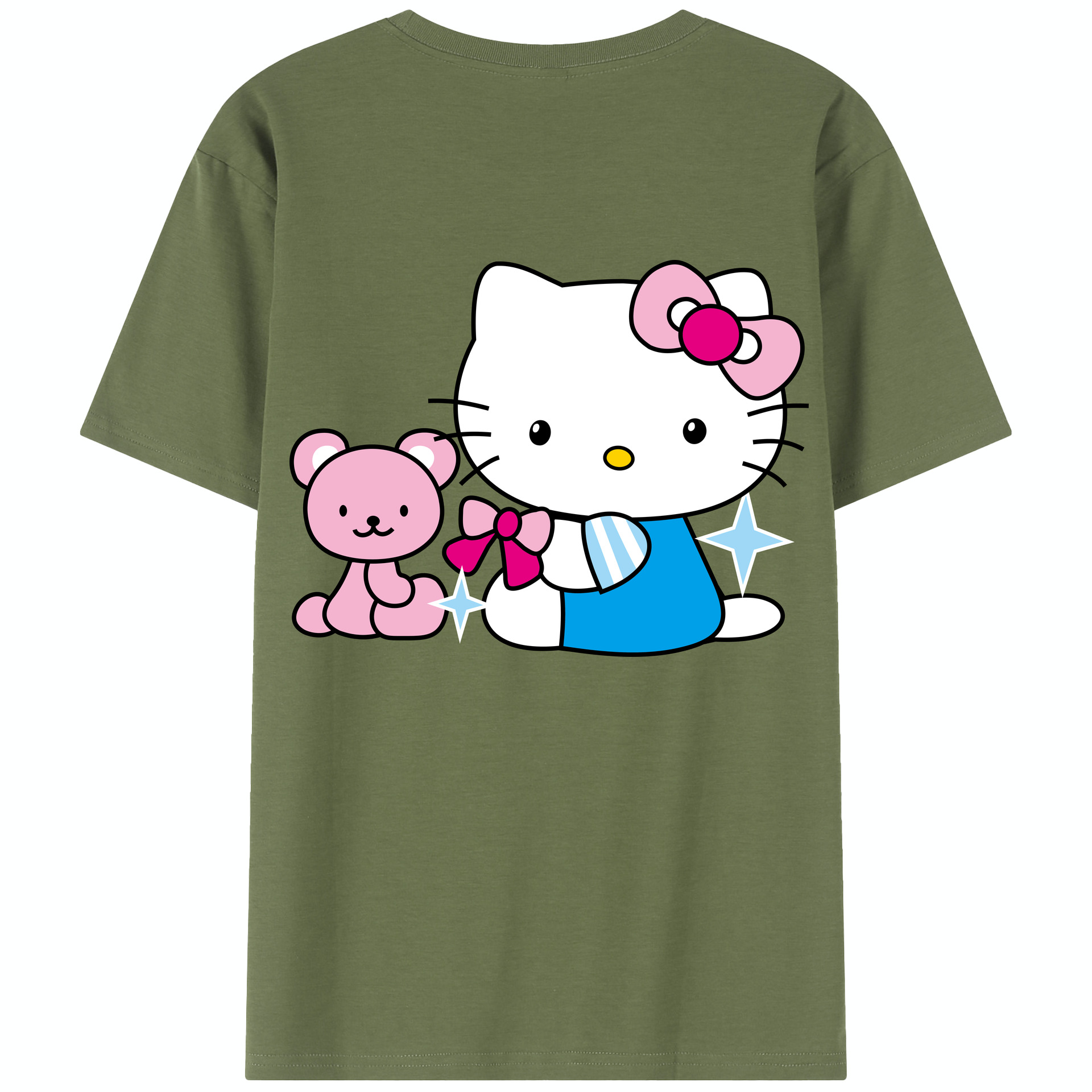 （画像用） Hello Kitty ハローキティ 綿100％半袖Tシャツ（背面プリント）